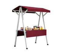 Chariot De Vente Mobile Pliable, Chariot Avec Auvent Pare-soleil, Facile À Ranger, Convient Aux Zones Touristiques/Marchés/Rues Piétonnes(Red,190cm/74.9in)