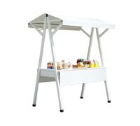 Chariot De Vente Mobile Pliable, Chariot Avec Auvent Pare-soleil, Facile À Ranger, Convient Aux Zones Touristiques/Marchés/Rues Piétonnes(White,110cm/43.4in)