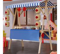 Chariot De Vente Mobile Pliable Stand De Marché en Bois avec Auvent pour Marchés De Producteurs Les Ventes de Rue et Les événements de marché,05,59in/150cm