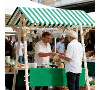 Chariot De Vente Mobile Pliable Stand De Marché en Bois avec Auvent pour Marchés De Producteurs Vente De Rue,02,59in/150cm