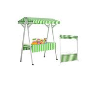 Chariot de Vente Mobile, Stand de marché Fermier, Chariot de Vente de Nourriture de Rue avec auvent, présentoir de Vente à 4 Roues (130 x 60 x 200 cm) pour événements et Festivals en Plein a