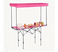 Chariot de vente Pliable,chariot de présentation de Nourriture de Rue | Avec auvent,étal de marché mobile,pour la vente de nourriture de rue,de crème glacée(A,70x143cm/27.6x56.3in)