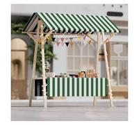 Chariot de vente pliable léger de 1,8 m avec roues - Stand de marché mobile pour hot-dogs, crème glacée et café - Cabine de nourriture en bois vert (L 106 x l 60 cm)