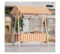 Chariot de vente pliable mobile avec roues - 1,8 m - Stand de nourriture léger pour hot-dogs, crème glacée et café - Stand de marché portable pour vendeurs de rue - Design en bois L 106,7 x l 60,9 cm