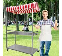 Chariot de vente pliable portable - Aliments légers pour crème glacée, hot-dogs et marchés - Solution de vente idéale pour les vendeurs et les entrepreneurs alimentaires