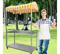 Chariot de vente pliable portable léger pour crème glacée, hot-dog et support pour marchés, festivals et événements, installation facile pour les ventes de nourriture