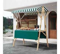 Chariot De Vente Pliable Pour Marché, Présentoir Extérieur En Bois, Stand Mobile Avec Auvent Pour Vente, Food Truck, Kiosque, Snack, Marchés, Foires, Glaces Et Artisanat Pro(Green dark b,59.1in/150cm)