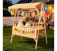 Chariot de Vente Portable avec auvent, présentoir Pliable pour marchés de producteurs, Chariot Mobile pour Restauration et charcuterie - Idéal pour fêtes, marchés et événements en p Yellow 150cm/59in