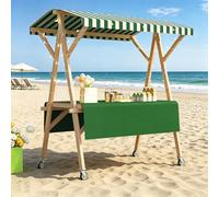 Chariot De Vente Portable Avec Poulie, Présentoir De Marché Pliable, Chariot De Restauration Pour Extérieur, Unité De Rangement Mobile(Green2,120cm/47.2in)