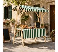 Chariot De Vente Pour Extérieur, Stand De Marché Pliable Avec Auvent, Présentoir Mobile Pour Vente Alimentaire, Unité De Rangement, Usage Polyvalent(Green 1,150cm/59in)