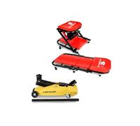 Chariot de Visite BM TOOLS Convertible Siège d'Atelier & Cric Rouleur Hydraulique Compact 2T - Transformable en Tabouret