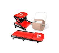 Chariot de Visite BM TOOLS Mécanicien Convertible en Siège Tabouret d'Atelier - Garagiste / 2 en 1 - avec Distributeur de papier