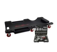 Chariot de visite Kraft Müller, vidange véhicule Set pour Mécanicien, Coffret 108 pcs Clé à Cliquet Douille Acier Vanadium