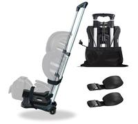 Chariot de voyage pour siège de voiture avec roues - Chariot pliable pour aéroport, avion et bagages - Sac de transport portable avec sangle de sac à dos et design de chariot (noir)