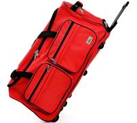 Chariot de voyage rouge verrouillable avec serrure 85 l Sac à roulettes