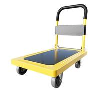 Chariot Demenagement, Chariot A Roulette, Facile À Ranger, Capacité de Charge 400 Kg, Adapté pour Entrepôt, Jardin, Épicerie, Hôpital(Yellow,Large)