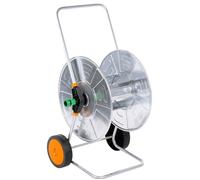 Chariot d'enrouleur de tuyau - vidaXL - 110 m de tuyau 1/2"" - 80 m de tuyau 3/4"" - Acier galvanisé - Roues intégrées