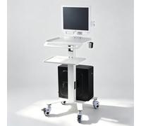 Chariot d'enseignant Roulant avec Support for Moniteur | Station de travail informatique mobile avec support hôte PC et support de scanner oral, bureau roulant