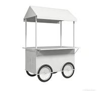 Chariot D'épicerie Avec Roues Durables Et Robustes, Protection Contre La Pluie Le Soleil, Conception De Stockage Grande Capacité(White,185x85cm/72.8x33.5in)