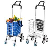 Chariot d'épicerie pliable avec cordes réglables pour une maniabilité facile, parfait pour les courses et les courses