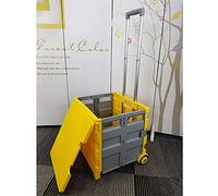 Chariot d'épicerie pliable avec roues - Chariot utilitaire robuste avec poignée réglable en hauteur et monte-escalier pour un transport facile - Chariot de courses pliable
