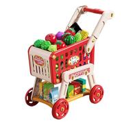 Chariot d'Épicerie pour - Jouet Chariot De Courses Accessoires De Cuisine - Jouets Éducatifs avec Fruits Et Légumes pour Garçons Et Filles Jeux Interactifs Apprentissage Préscolaire