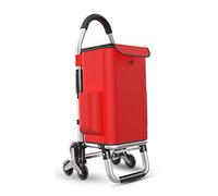 Chariot d'escalier à 6 roues avec capacité Cadre en aluminium léger Sac Oxford détachable Idéal pour les courses et plus encore