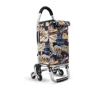 Chariot d'escalier à 6 roues avec capacité Cadre en aluminium léger Sac Oxford détachable Idéal pour les courses et plus encore