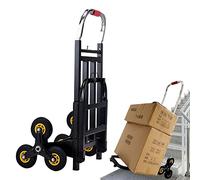 Chariot d'escalier robuste pliable avec 6 roues en caoutchouc et cordon élastique pour un transport et un déplacement faciles, idéal pour les escaliers et les inégalités