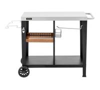 Chariot desserte de barbecue ""Gelia"" 117 x 59 cm - Inox - Noir