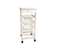Chariot, desserte de cuisine St Helens Home and Garden, avec 4 roulettes et 4 paniers métallique GH404 G