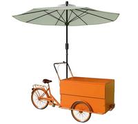 Chariot D'exposition De Stand De Marché, Chariot De Vendeur De Marché À Roues, Kiosque De Stand De Vente Au Détail Avec Auvent, Adapté À Une Utilisation Dans La Rue(Orange)