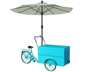 Chariot D'exposition De Stand De Marché, Chariot De Vendeur De Marché À Roues, Kiosque De Stand De Vente Au Détail Avec Auvent, Adapté À Une Utilisation Dans La Rue(Blue)