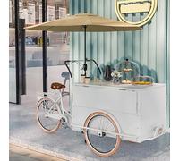 Chariot D'exposition For Étal De Marché,Chariot De Nourriture Mobile,Chariot De Vendeur Portable Avec Auvent,En Métal,Adapté For Une Utilisation Dans La Rue(White)