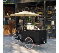Chariot D'exposition For Étal De Marché,Chariot De Nourriture Mobile,Chariot De Vendeur Portable Avec Auvent,En Métal,Adapté For Une Utilisation Dans La Rue(Black)