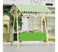 Chariot d'extérieur pliable et portable avec auvent - Support de vente polyvalent - Kiosque pour les agriculteurs - Présentoir de fleurs - Chariot de pique-nique de rue (150 cm)