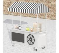 Chariot d'extérieur portable avec auvent, support de présentation mobile pour la nourriture de rue et les événements de marché