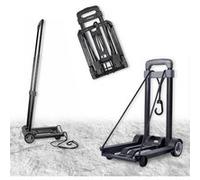 FISHTEC - Chariot Pliable - Ultra Léger - Poignée Télescopique et 2 Cordes Élastiques - Diable Rétractable / Pliant 2 Roues - Jusqu’à 30 kg de Charge - Dimensions 45 x 25 cm - Idéal Déménagement