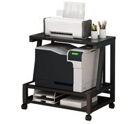 Chariot d'imprimante laser avec rangement, table roulante sur roulettes, organiseur multifonction pour bureau à domicile