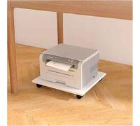 Chariot d'imprimante mobile avec roulettes - Support compact en bois pour imprimantes et télécopieurs - Économie d'espace - Chariot blanc pour la maison ou le bureau - 49 x 44 x 66 cm