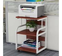 Chariot d'imprimante multifonction robuste sur roulettes, étagères de rangement à 2/3/4 niveaux pour fournitures de bureau, télécopieurs et tables de chambre à coucher - Finition moderne blanche et