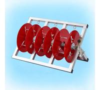 Chariot Distributeur De Câbles Multi-bobines Professionnel, Support De Bobines En Acier Inoxydable For Une Gestion Sans Nœuds Des Câbles, Cordes Et Cordons(3 bearing with 2 wheels)