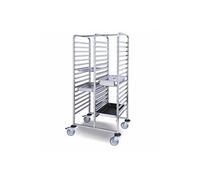 Chariot Double à Glissières avec 17 Niveaux pour Bacs GN 1/1 - Pujadas - Inox G