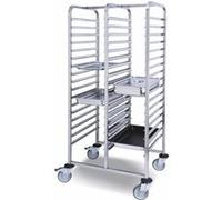 Chariot Double à Glissières avec 17 Niveaux pour Bacs GN 1/1 - Pujadas - Inox G