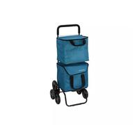 Chariot double MODULO Poussette de marché de courses 6 roues SIDEBAG Bleu canard