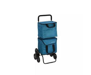 Chariot double MODULO Poussette de marché de courses 6 roues SIDEBAG Bleu canard