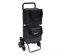 Chariot double MODULO Poussette de marché de courses 6 roues SIDEBAG Gris anthracite