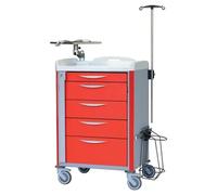 Chariot d'urgence 600 x 400 avec tiroirs télescopiques Praticima