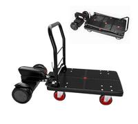 Chariot électrique motorisé de jardin et d'entrepôt - Capacité de charge de 299,8 kg, moteur de 800 W, batterie de 48 V, design pliable pour une préparation efficace des commandes