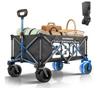 Chariot électrique pliable avec moteur sans balais - Design entièrement pliable - 280 l à 80 kg - 3 vitesses réglables - Chariot à main pliable pour jardin, camping, courses (gris)